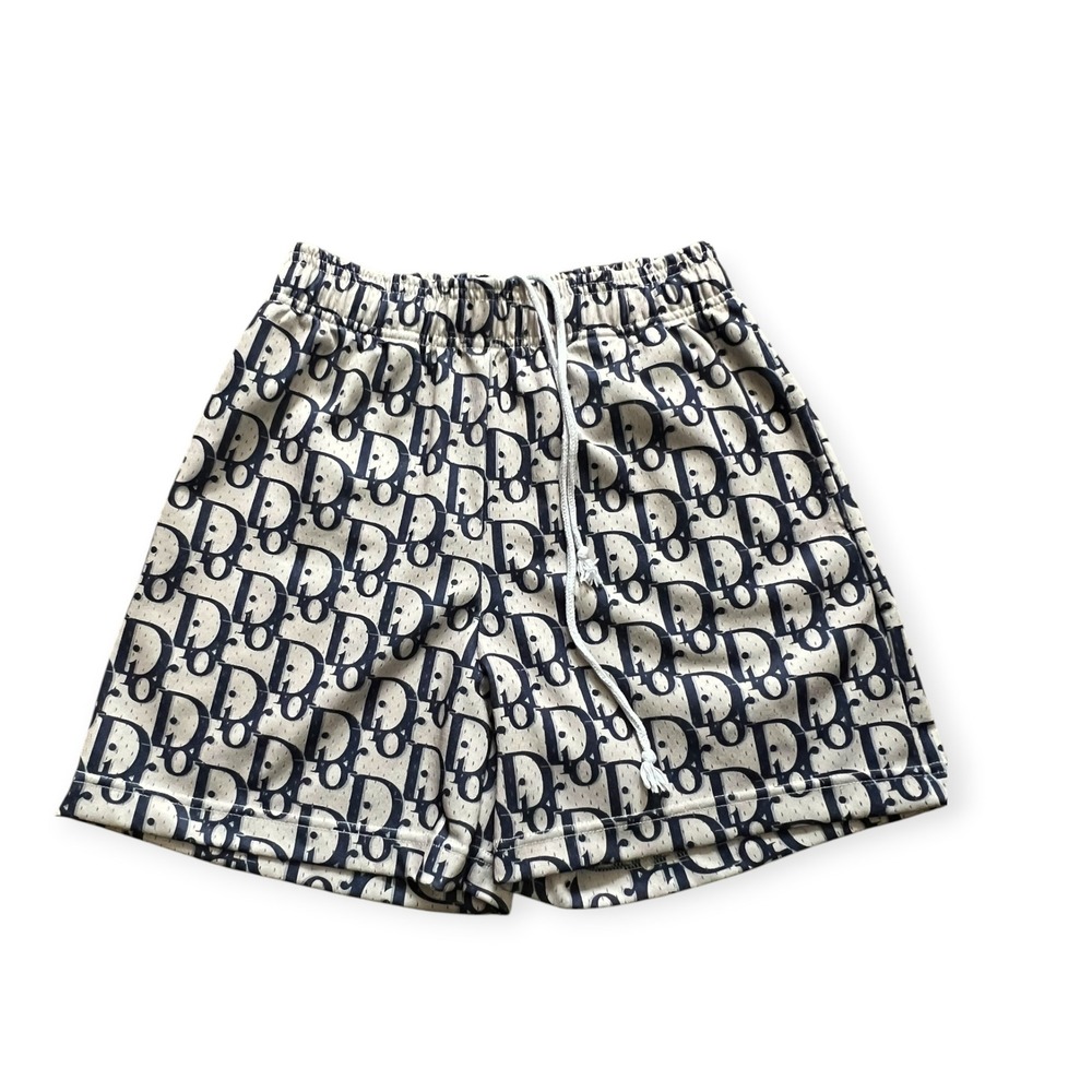 Bravest Studios Dior Oblique Monogram Mesh Shorts Navy Cream Size Small
